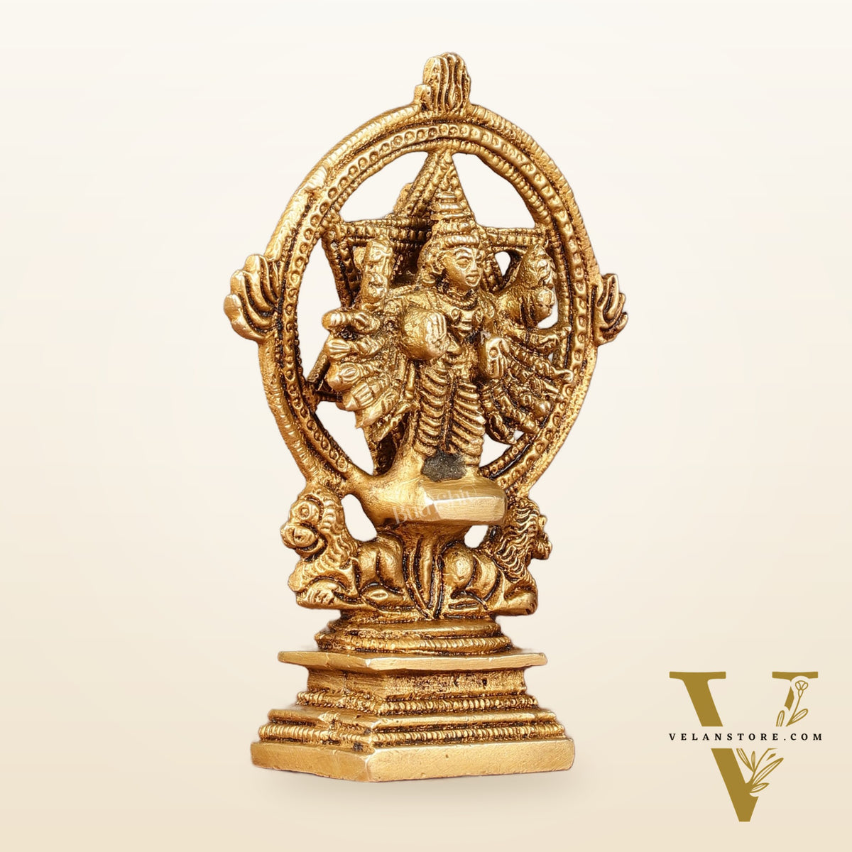 Brass Sudharashna Chakara Vishnu and Narsimha Chakrathazhwar 4"