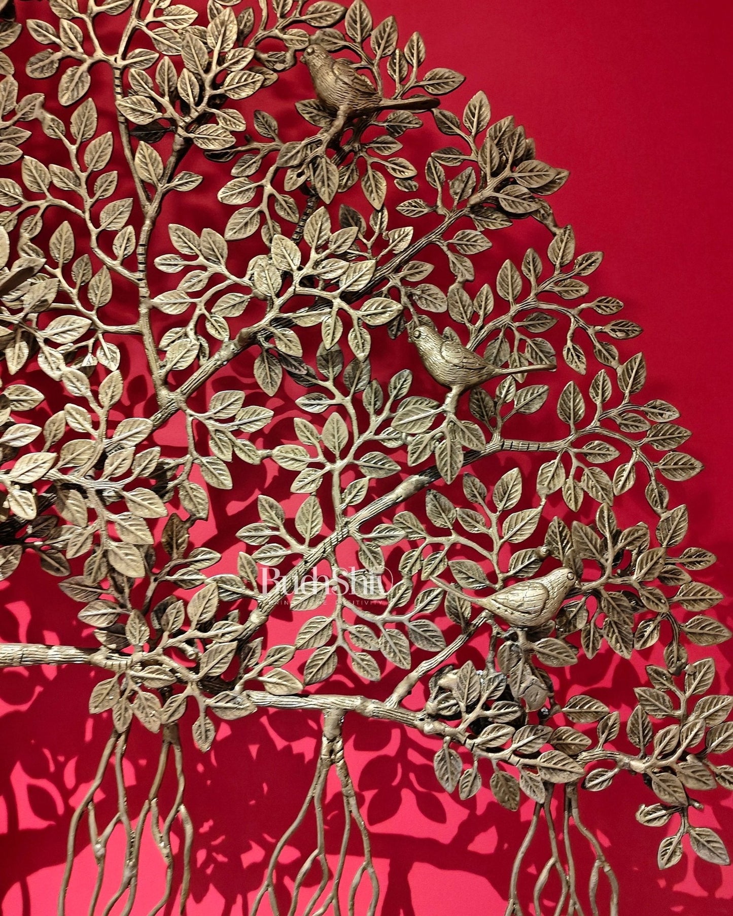 Brass Superfine 3D Kalpavriksha wall hanging tree 44 inch