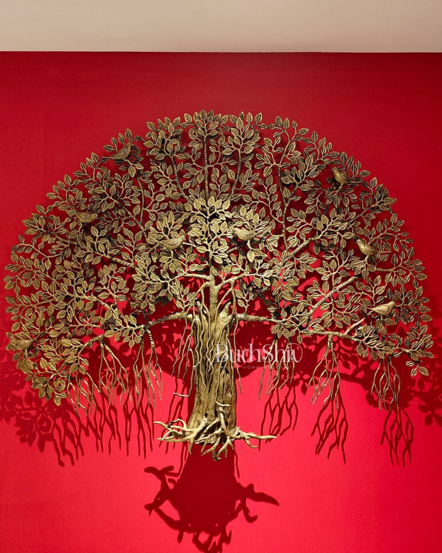 Brass Superfine 3D Kalpavriksha wall hanging tree 44 inch