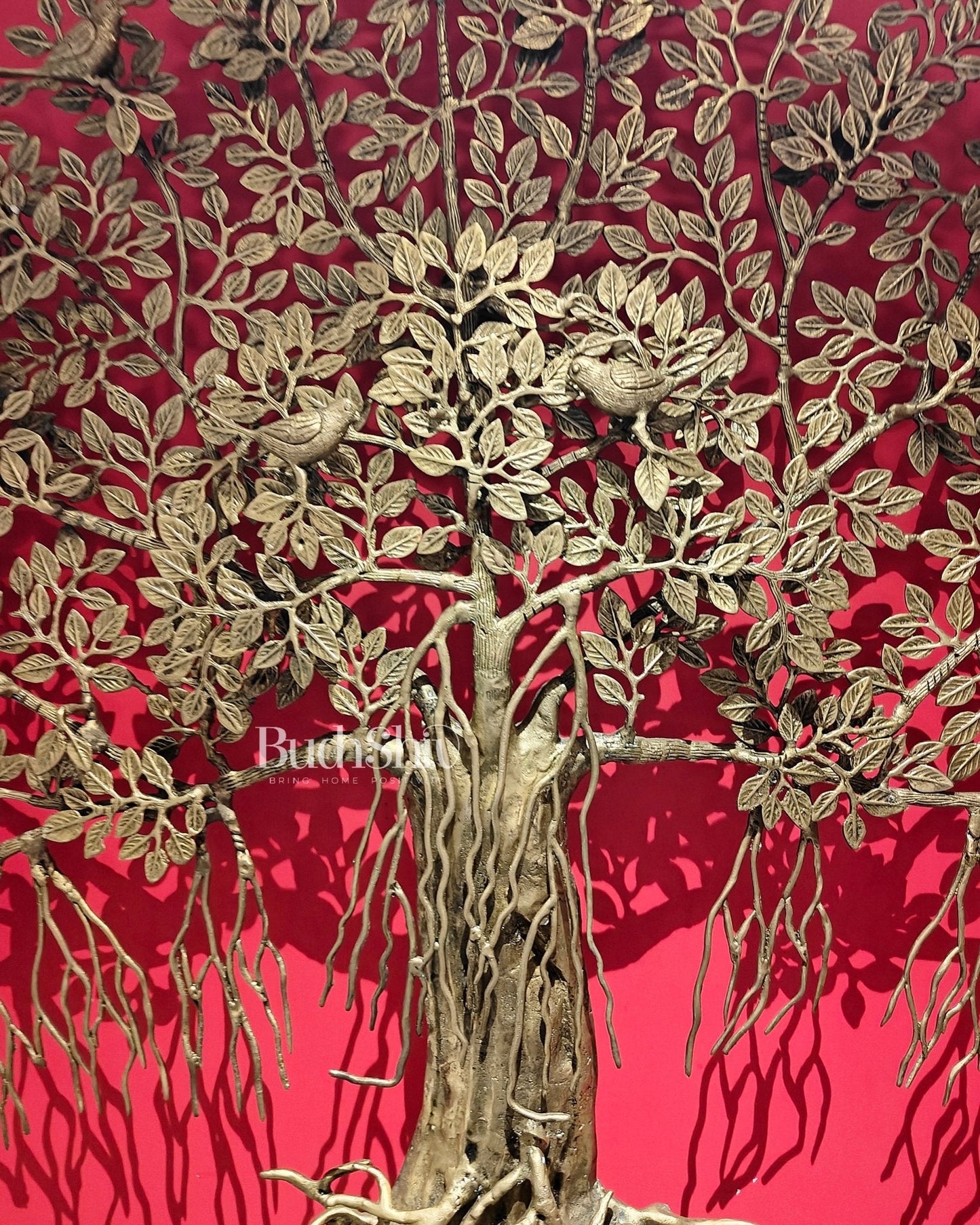 Brass Superfine 3D Kalpavriksha wall hanging tree 44 inch