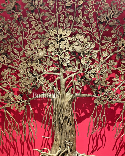 Brass Superfine 3D Kalpavriksha wall hanging tree 44 inch