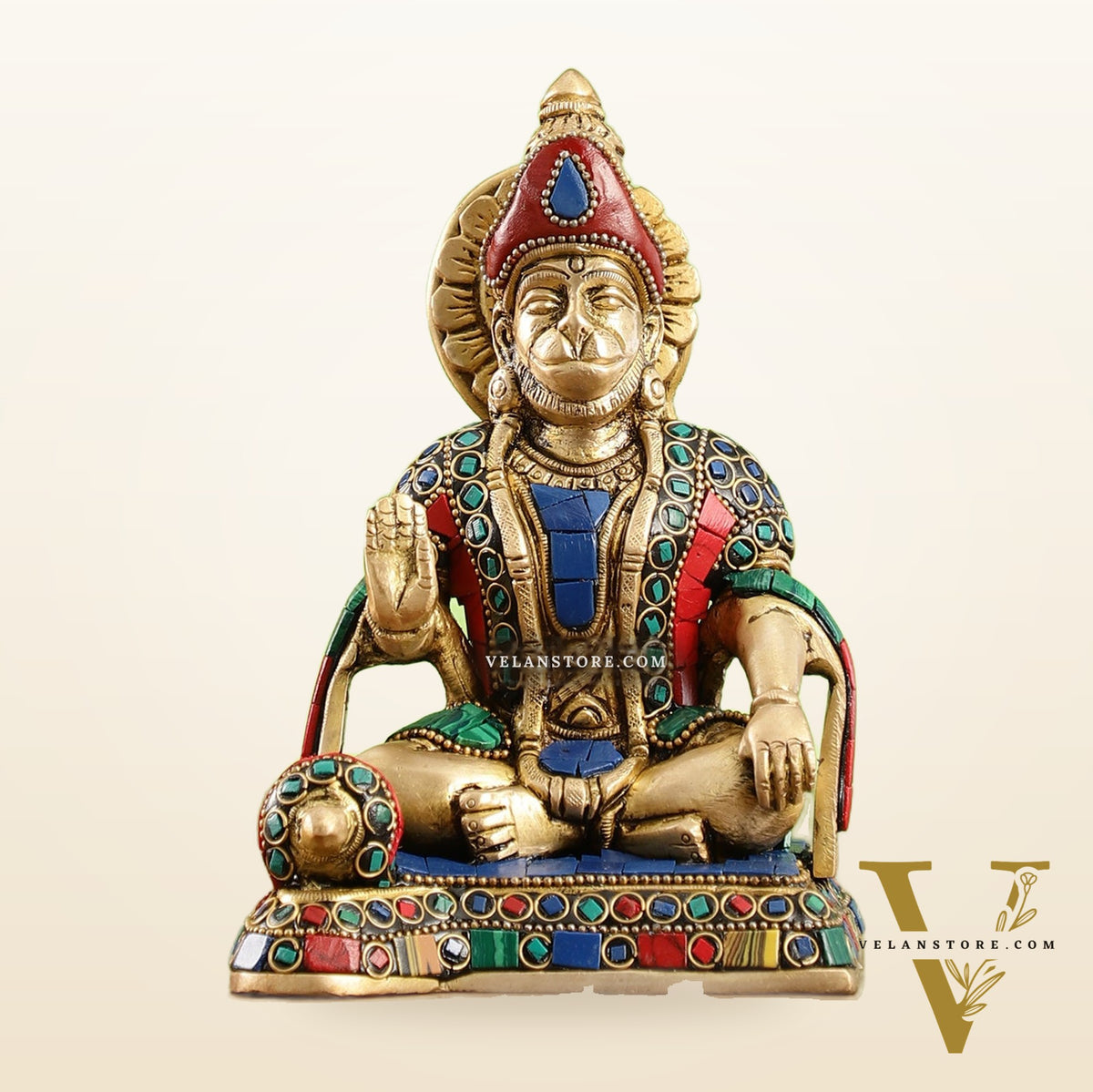 Brass superfine Aashirwaad Lord Hanuman murti 6.5 inch