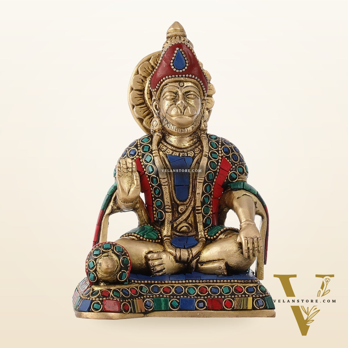 Brass superfine Aashirwaad Lord Hanuman murti 6.5 inch