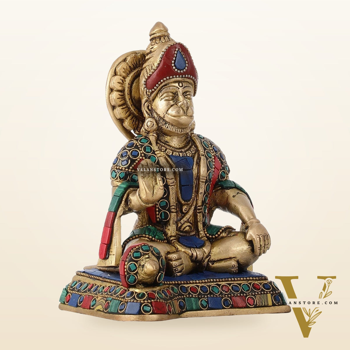 Brass superfine Aashirwaad Lord Hanuman murti 6.5 inch