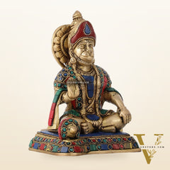 Brass superfine Aashirwaad Lord Hanuman murti 6.5 inch