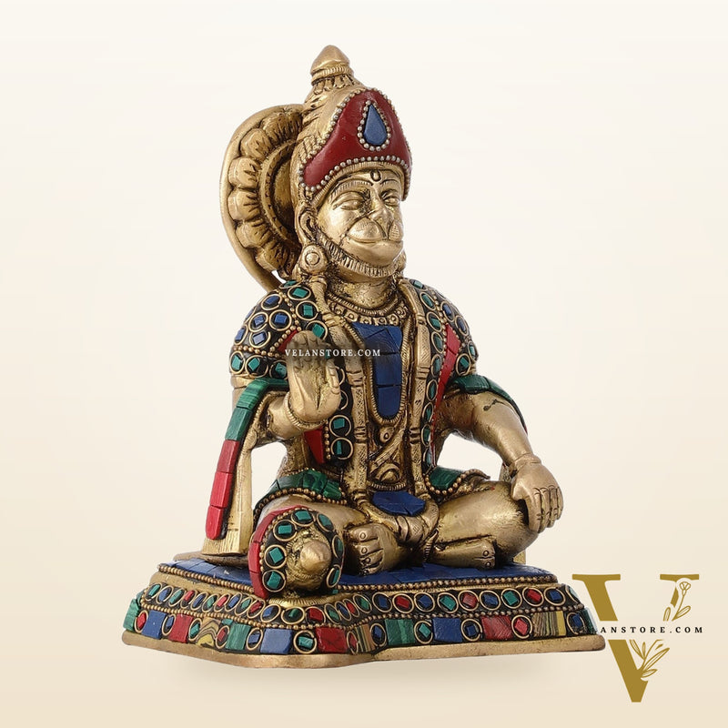 Brass superfine Aashirwaad Lord Hanuman murti 6.5 inch