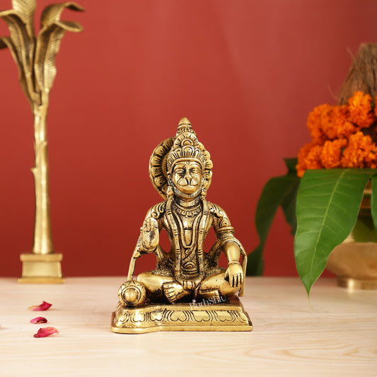 Brass superfine Aashirwaad Lord Hanuman murti 6.5 inch