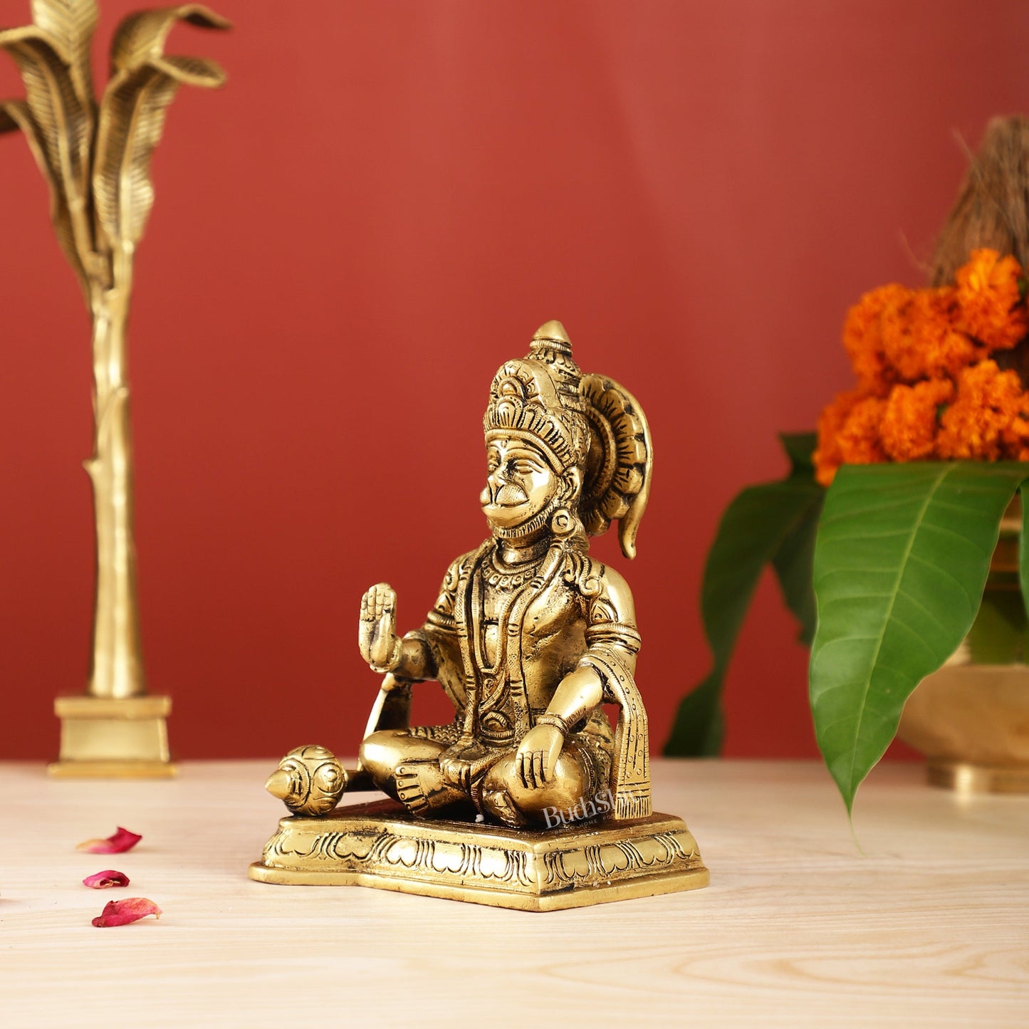 Brass superfine Aashirwaad Lord Hanuman murti 6.5 inch