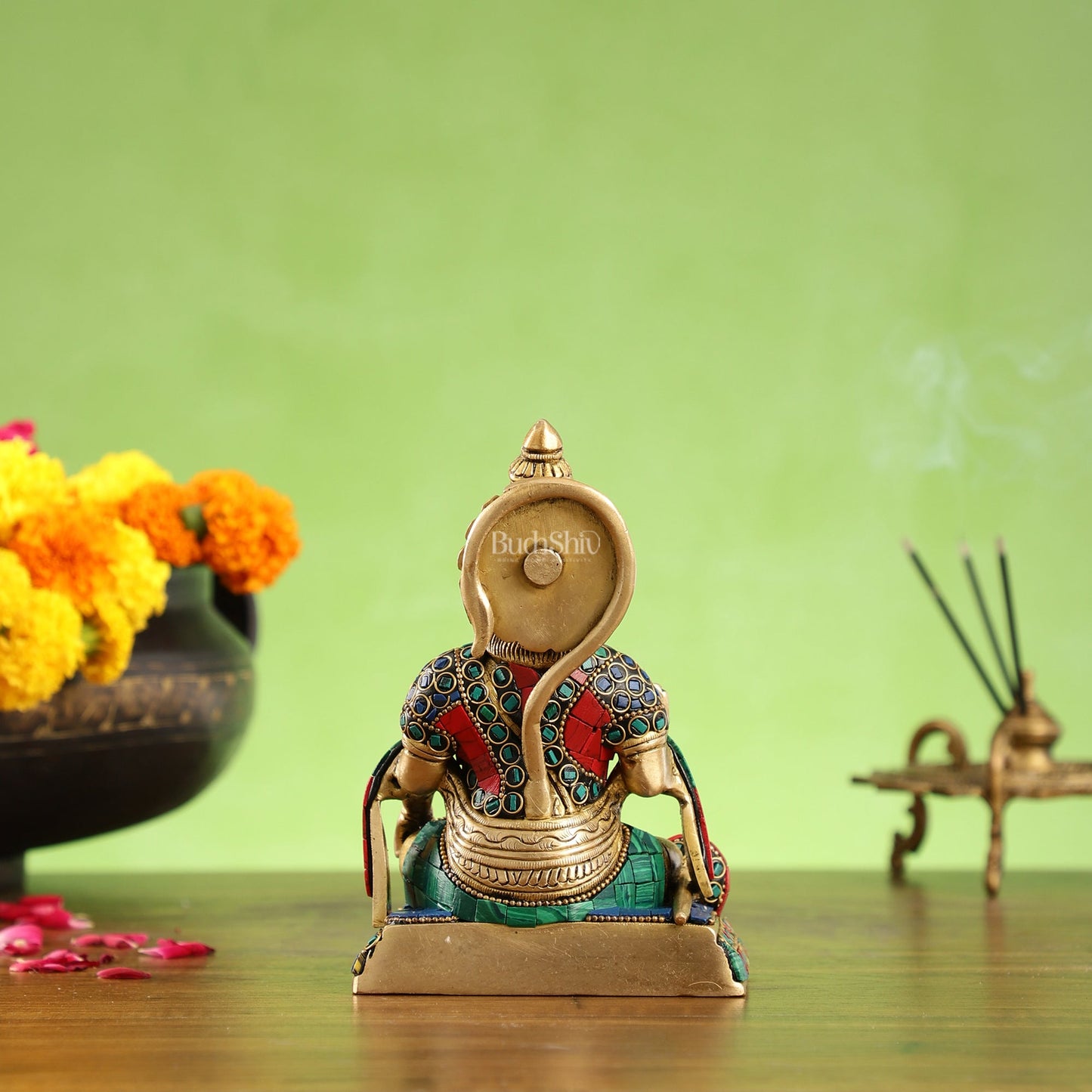 Brass superfine Aashirwaad Lord Hanuman murti 6.5 inch