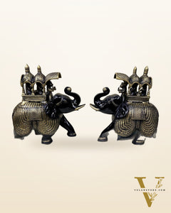 Brass Superfine Ambari Elephant pair 12"