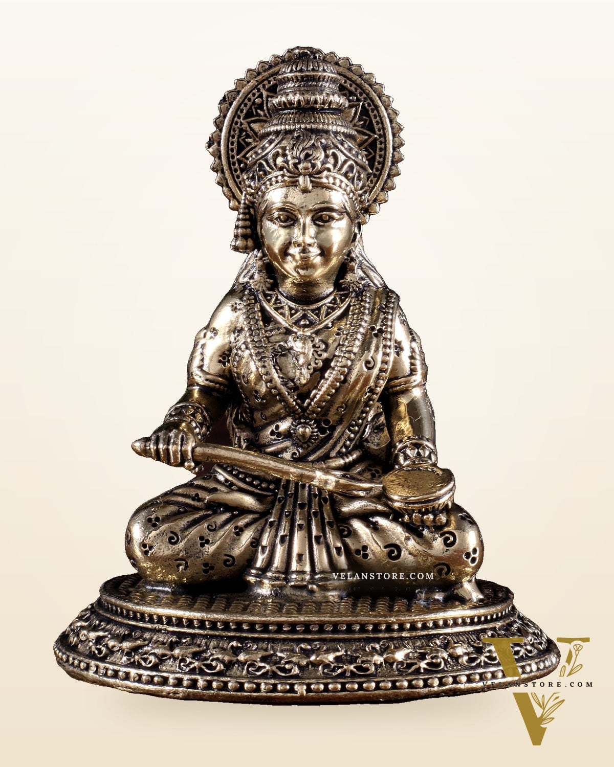 Brass Superfine Annapurna Devi Idol – 3.5 Inch