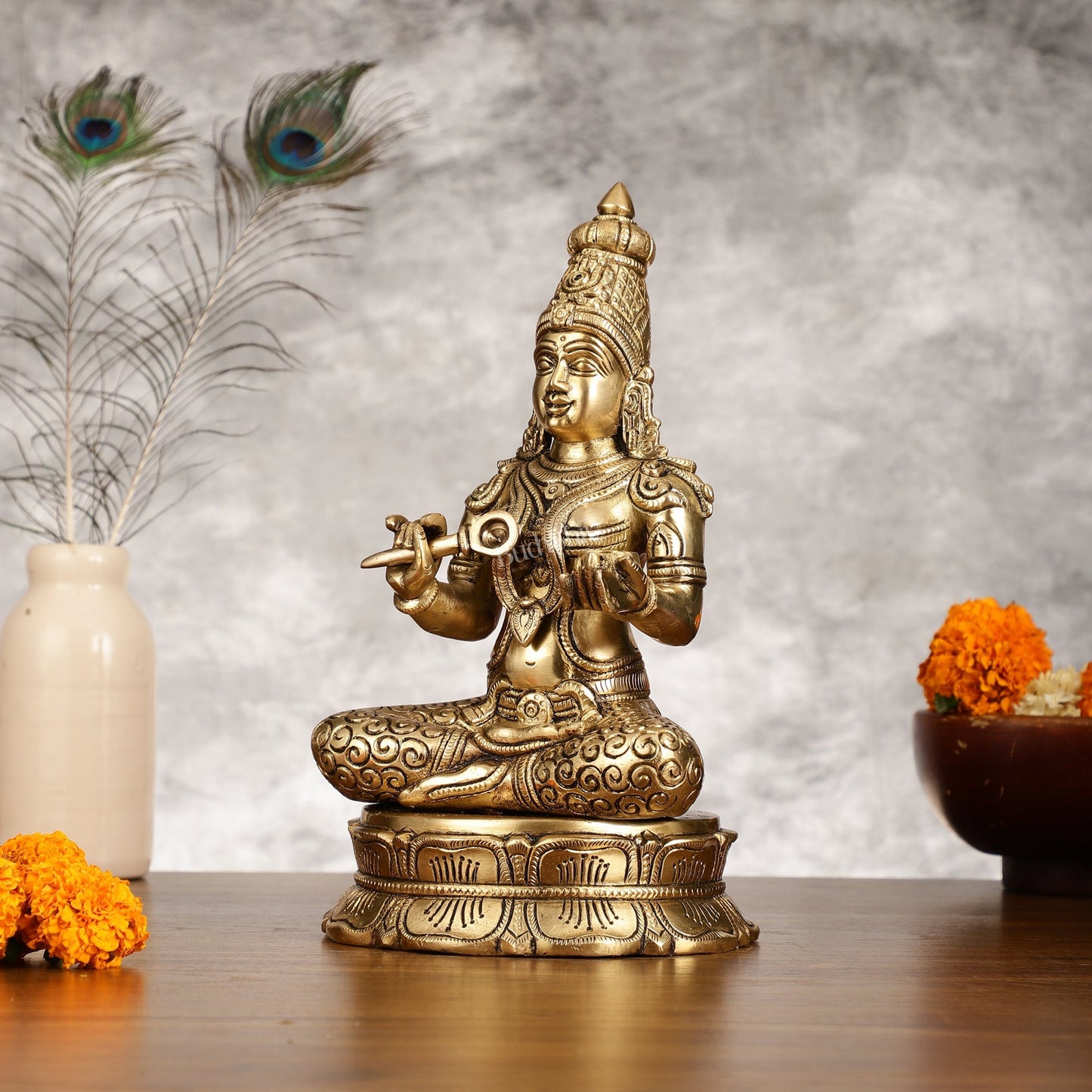 Brass Superfine Annapurna/Annapoorna Ma Idol - 11.5 Inch
