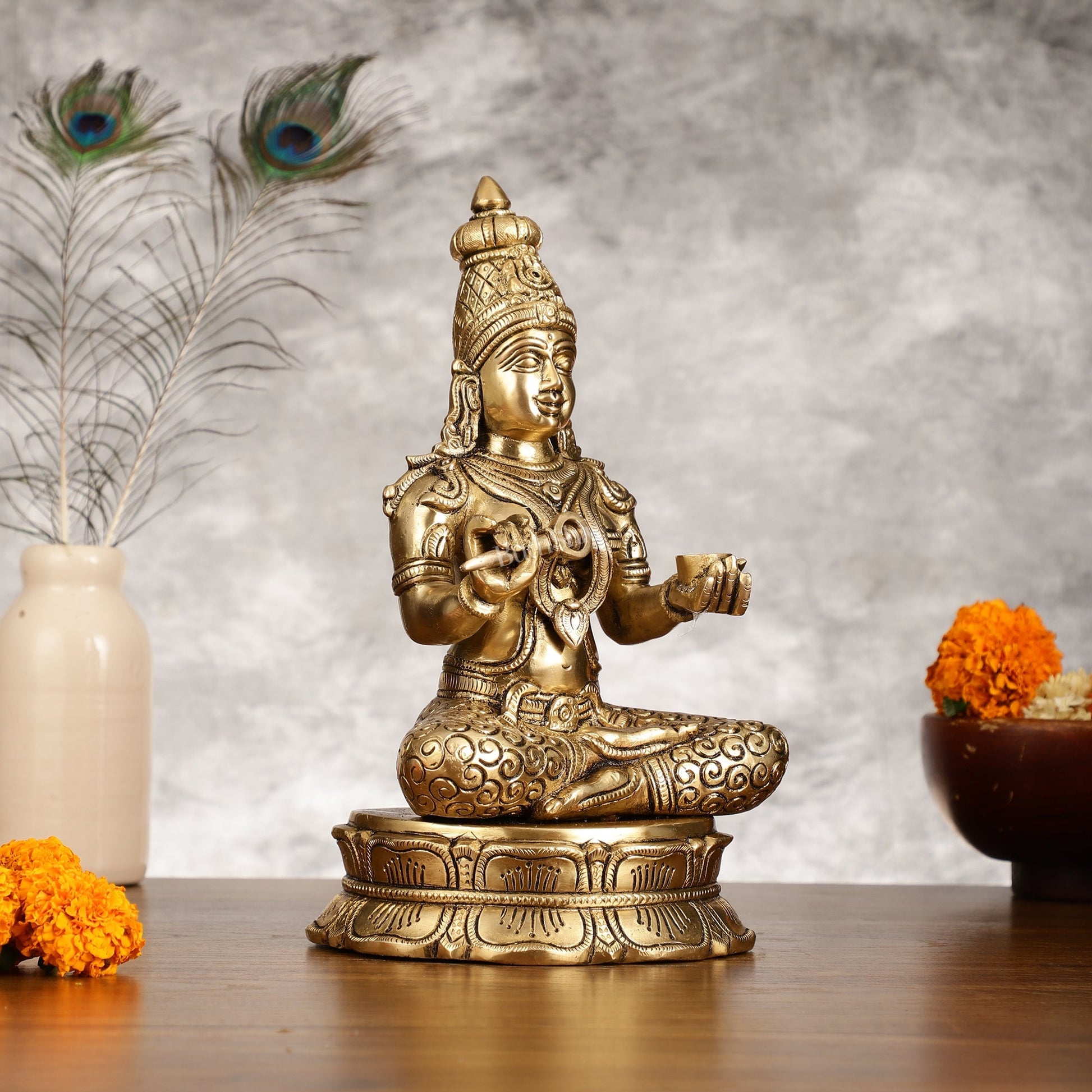 Brass Superfine Annapurna/Annapoorna Ma Idol - 11.5 Inch