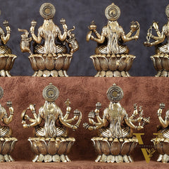 Brass Superfine Ashtalakshmi Idols - 3 Inch, Eight Forms of Goddess Lakshmi