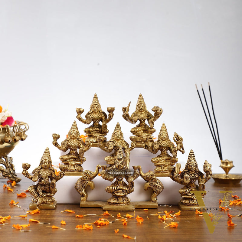 Brass Superfine Ashtalakshmi idols 3.5 inch