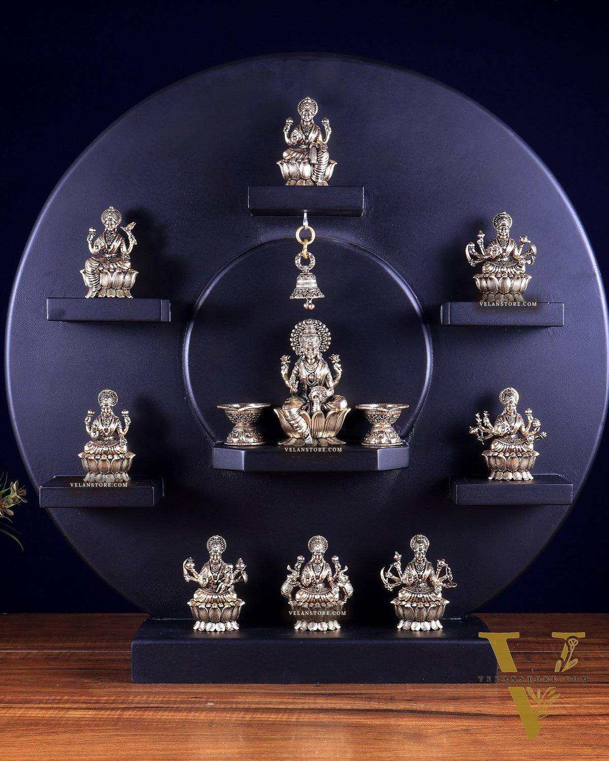 Brass Superfine Ashtalakshmi Idols with Mahalakshmi on MDF Panel 20 inch