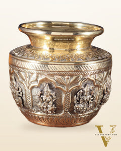 Brass Superfine Ashtalakshmi Kalash | Handcrafted Divine Pot