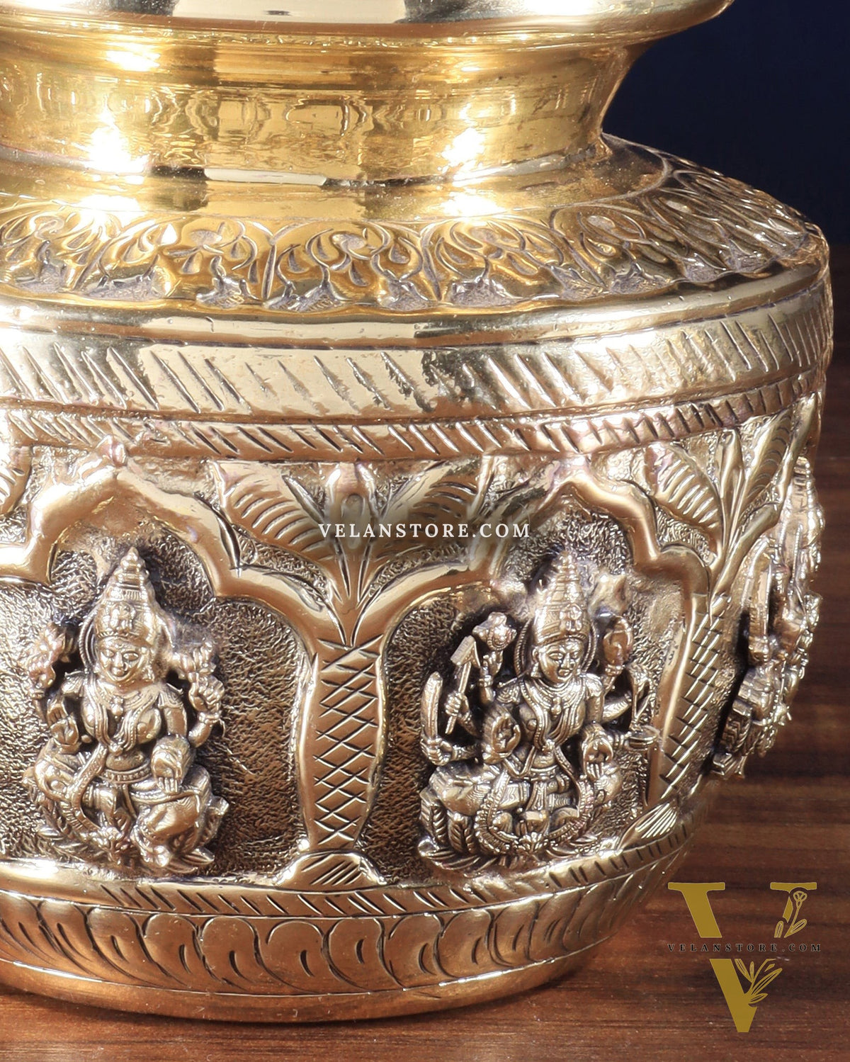 Brass Superfine Ashtalakshmi Kalash | Handcrafted Divine Pot