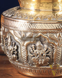 Brass Superfine Ashtalakshmi Kalash | Handcrafted Divine Pot