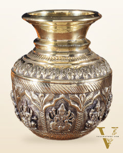 Brass Superfine Ashtalakshmi Kalash | Intricately Handcrafted