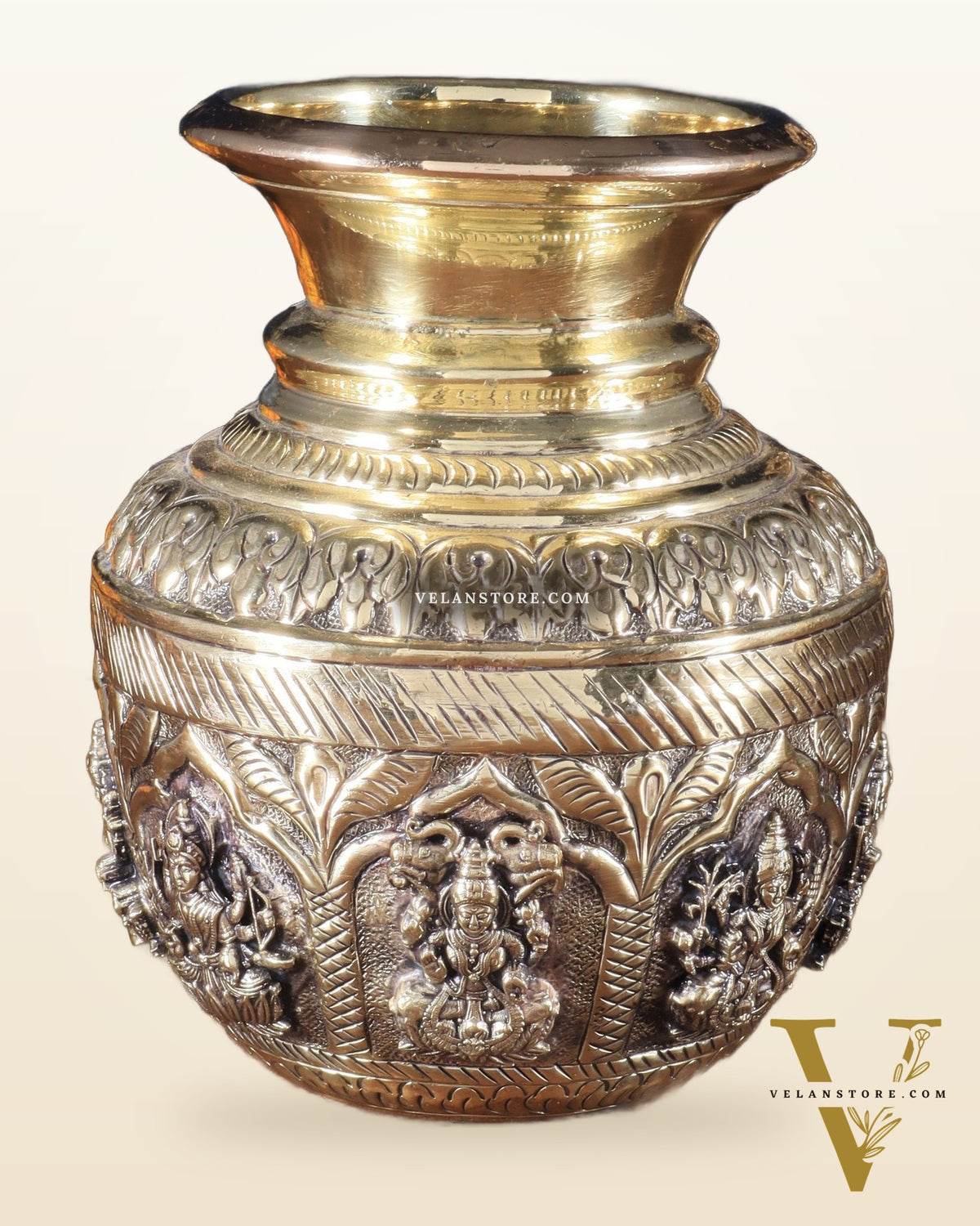 Brass Superfine Ashtalakshmi Kalash | Intricately Handcrafted