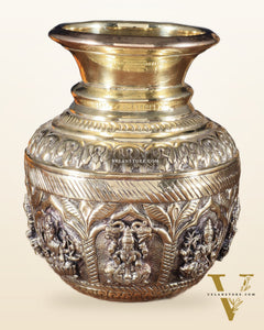 Brass Superfine Ashtalakshmi Kalash | Intricately Handcrafted
