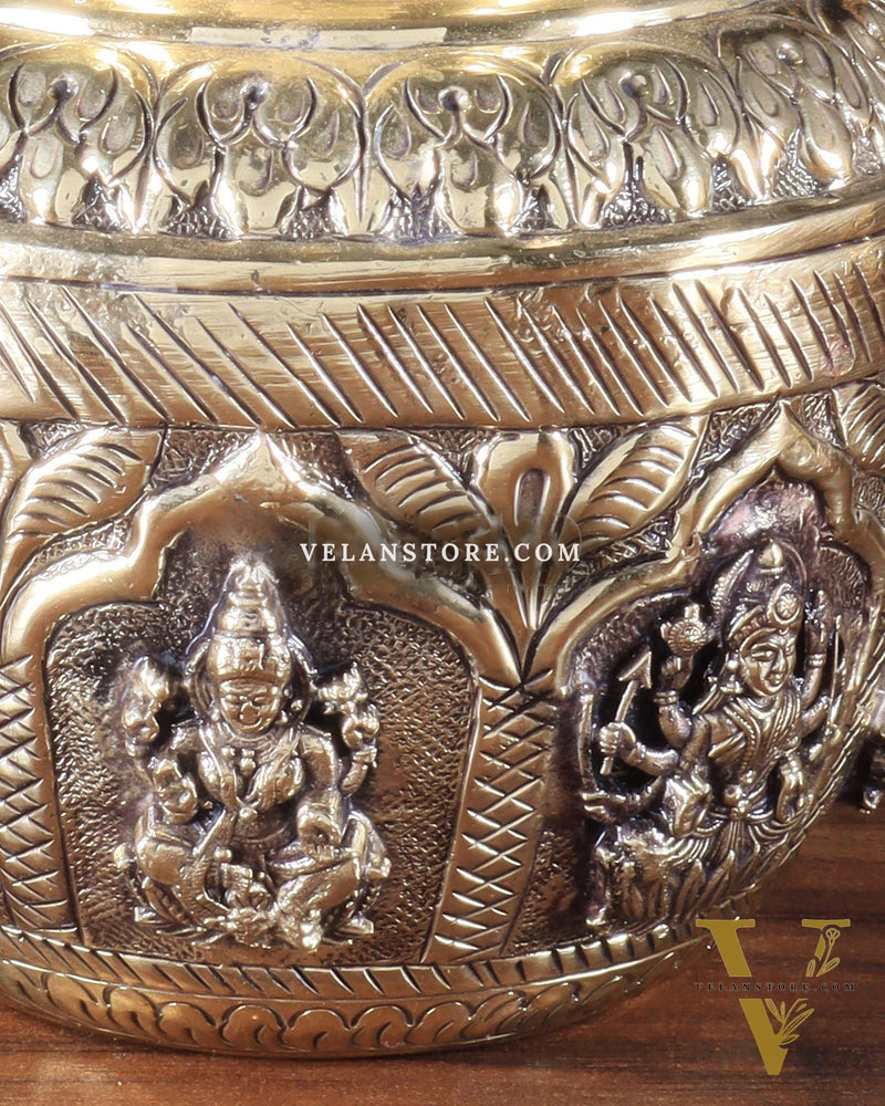 Brass Superfine Ashtalakshmi Kalash | Intricately Handcrafted