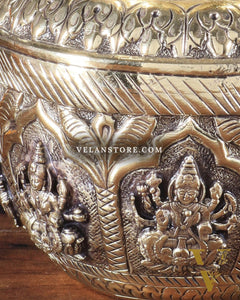 Brass Superfine Ashtalakshmi Kalash | Intricately Handcrafted