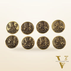 Brass Superfine Ashtalakshmi Round Wall Hangings Set - 4x4 inch