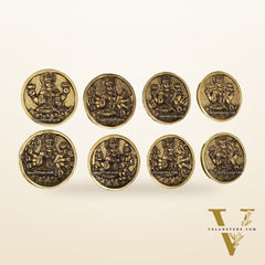Brass Superfine Ashtalakshmi Round Wall Hangings Set - 4x4 inch