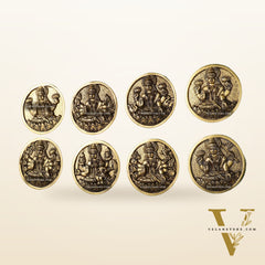 Brass Superfine Ashtalakshmi Round Wall Hangings Set - 4x4 inch