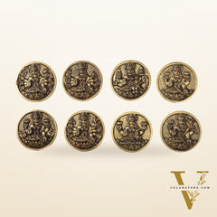 Brass Superfine Ashtalakshmi Round Wall Hangings Set - 4x4 inch