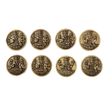 Brass Superfine Ashtalakshmi Round Wall Hangings Set - 4x4 inch