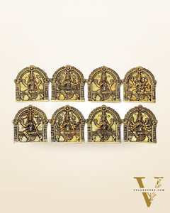 Brass superfine Ashtalakshmi wall hanging 6 inches