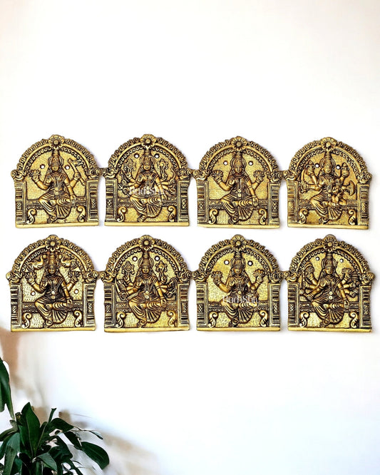 Brass superfine Ashtalakshmi wall hanging 6 inches