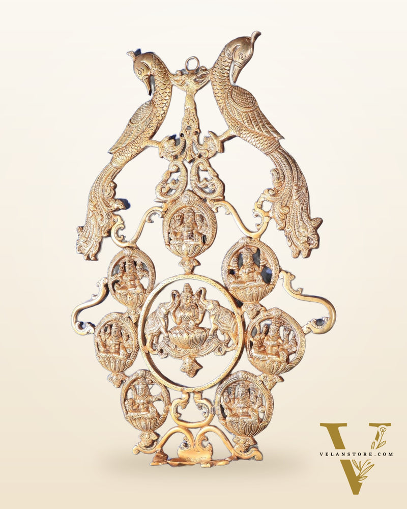 Brass Superfine Ashtalakshmi Wall Hanging Frame 18"