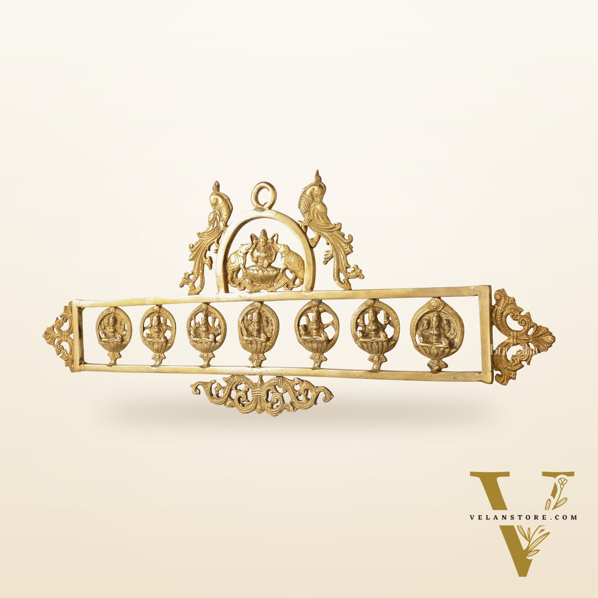 Brass Superfine Ashtalakshmi Wall Hanging Panel 30"