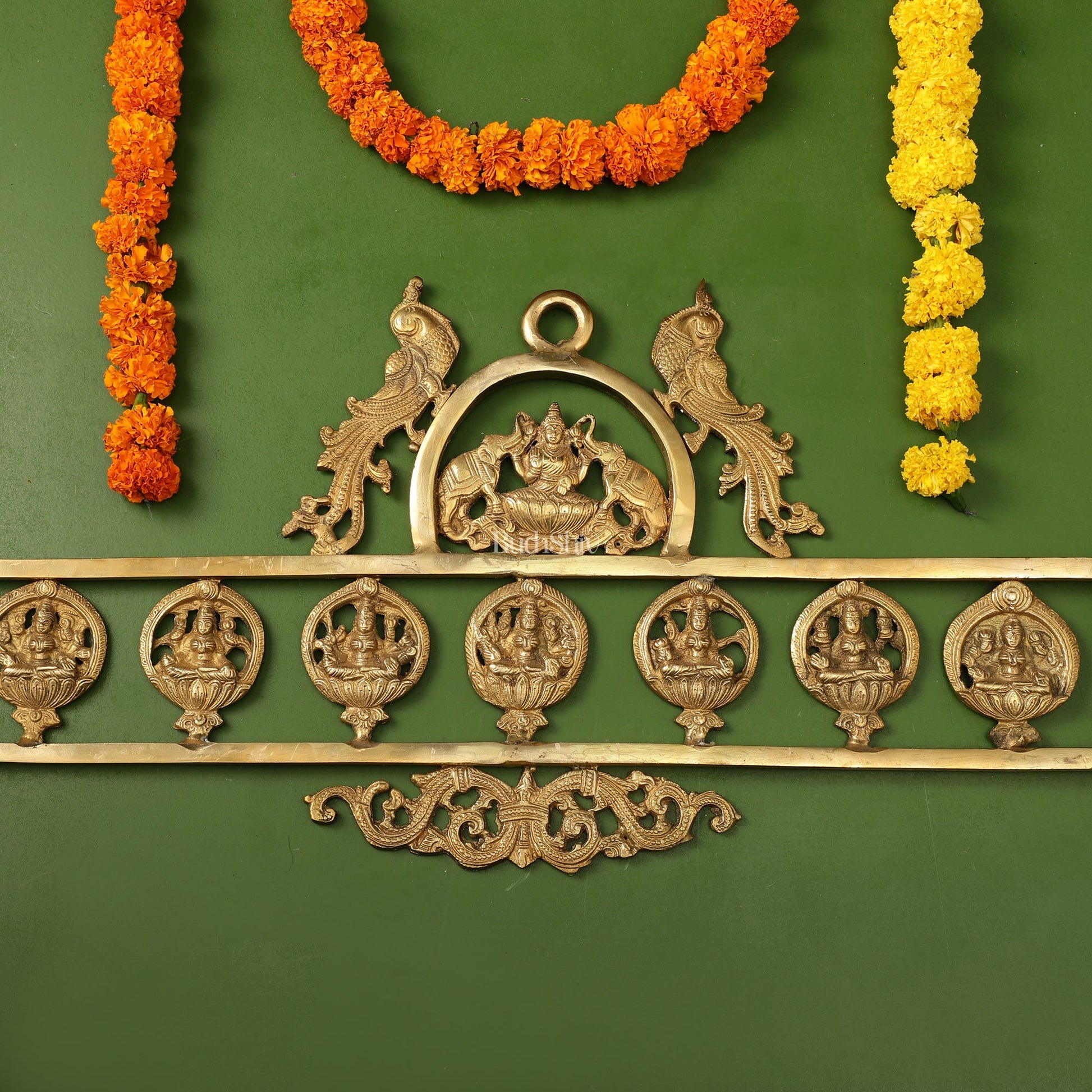 Brass Superfine Ashtalakshmi Wall Hanging Panel 30"