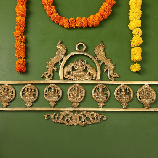 Brass Superfine Ashtalakshmi Wall Hanging Panel 30"