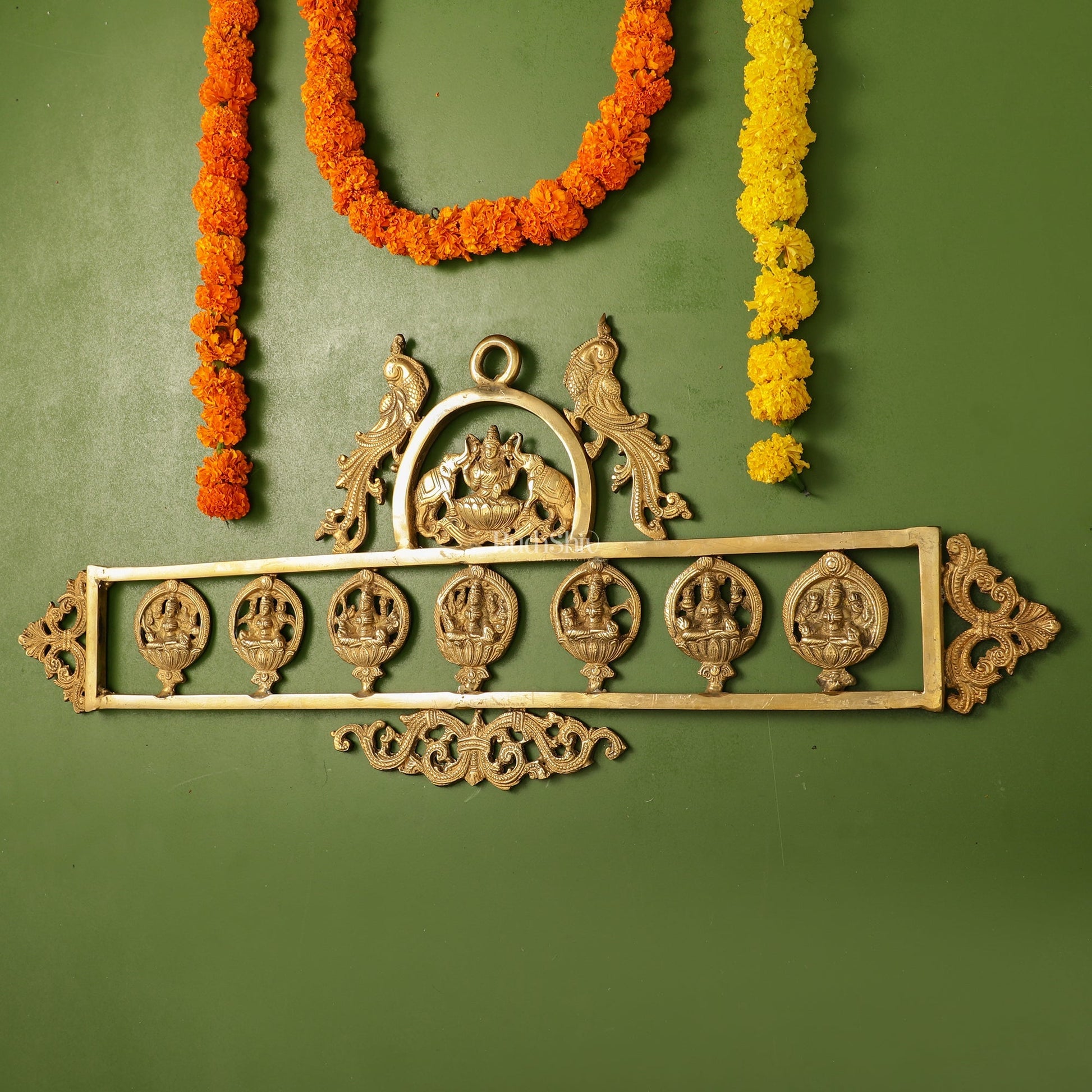 Brass Superfine Ashtalakshmi Wall Hanging Panel 30"