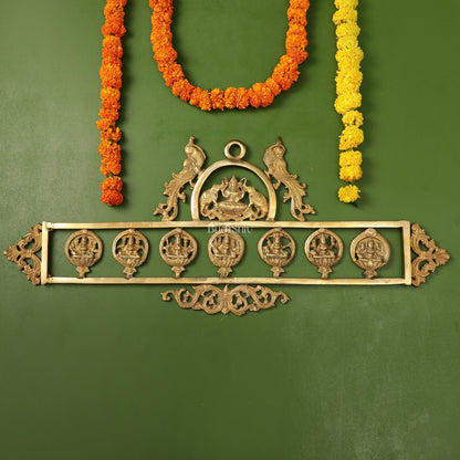 Brass Superfine Ashtalakshmi Wall Hanging Panel 30"