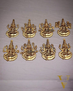 Brass Superfine Ashtalakshmi Wall Hanging Set – Intricate Detailing 5.5"