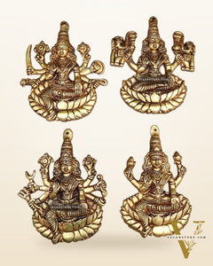 Brass Superfine Ashtalakshmi Wall Hanging Set – Intricate Detailing 5.5"