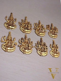 Brass Superfine Ashtalakshmi Wall Hanging Set – Intricate Detailing 5.5"