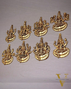 Brass Superfine Ashtalakshmi Wall Hanging Set – Intricate Detailing 5.5"