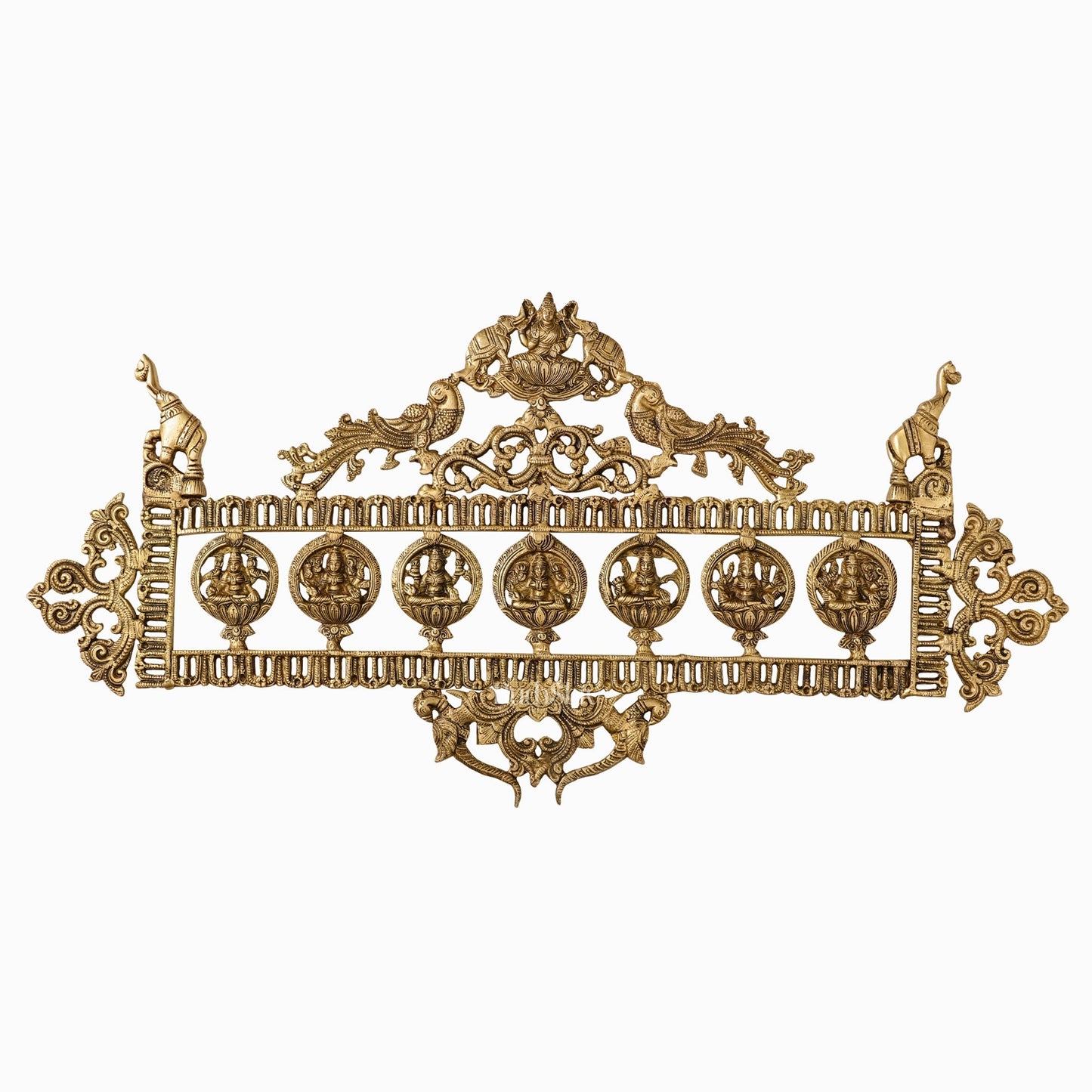 Brass Superfine Ashtalakshmi with elephants Wall Hanging Panel 30"