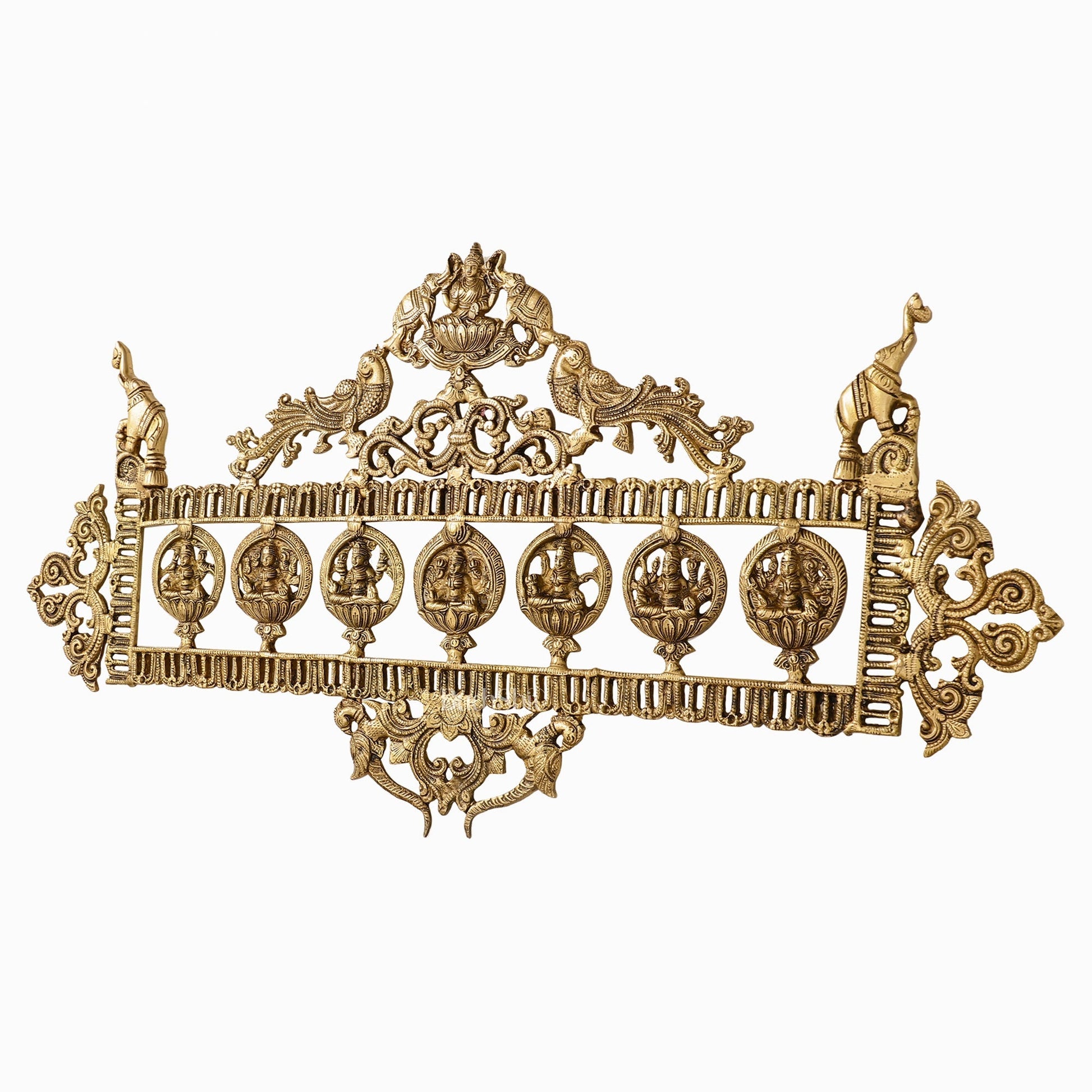 Brass Superfine Ashtalakshmi with elephants Wall Hanging Panel 30"