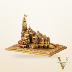 Brass Superfine Ayodhya Shri Ram Mandir Statue - 5 Inch