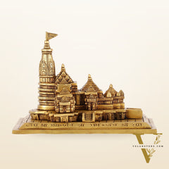 Brass Superfine Ayodhya Shri Ram Mandir Statue - 5 Inch