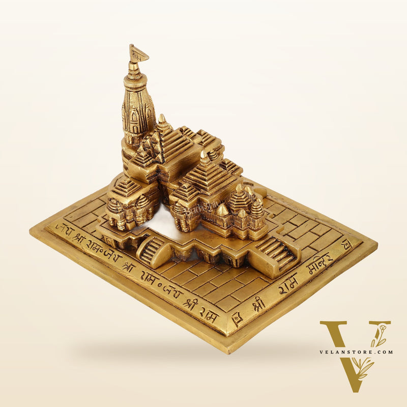Brass Superfine Ayodhya Shri Ram Mandir Statue - 5 Inch